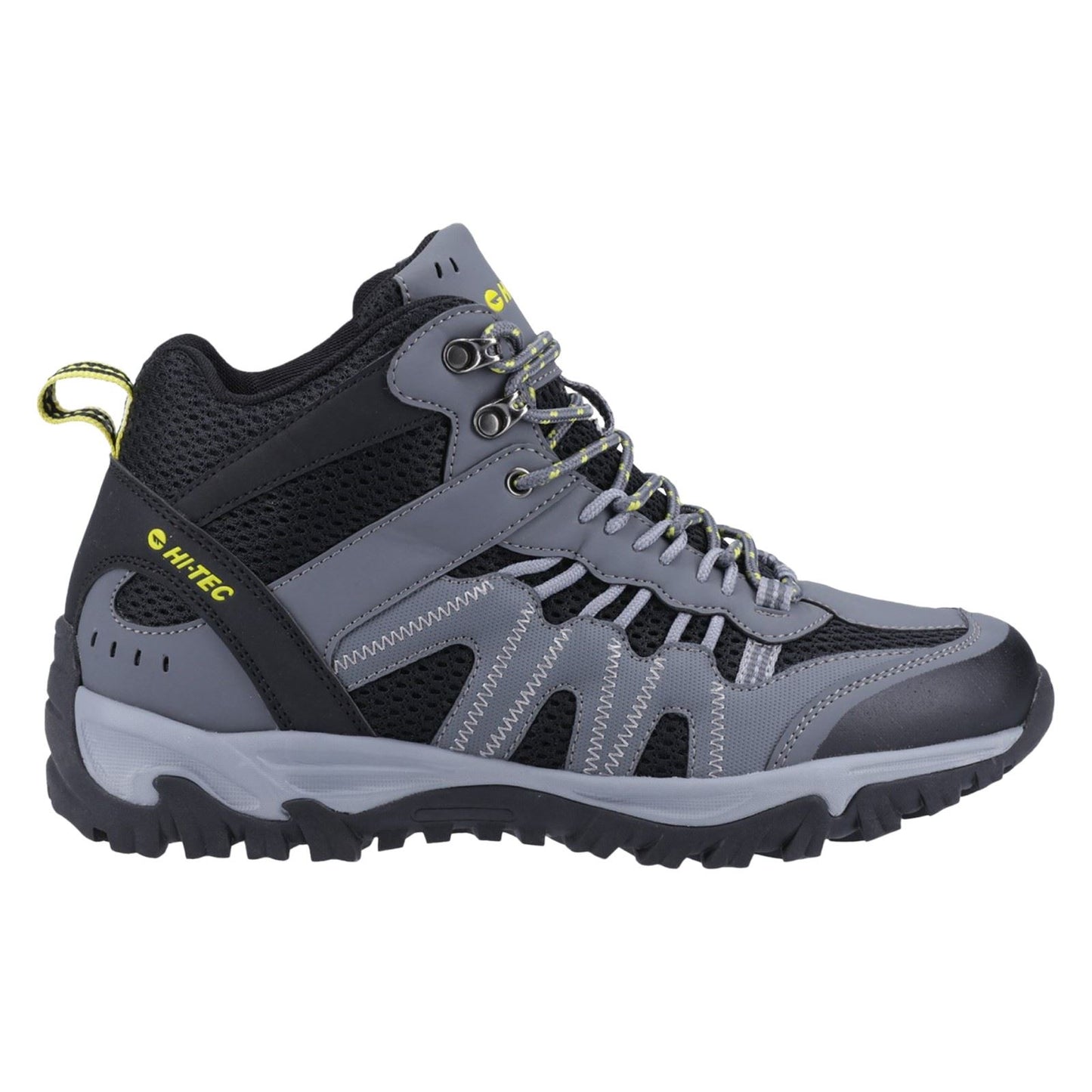 Hi-Tec Jaguar Mid Polyester Men's Graphite/Black/Citron Hiking Boots