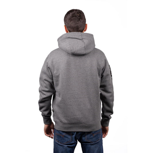 Caterpillar Men's Trademark Banner Hooded Sweatshirt in Dark Grey