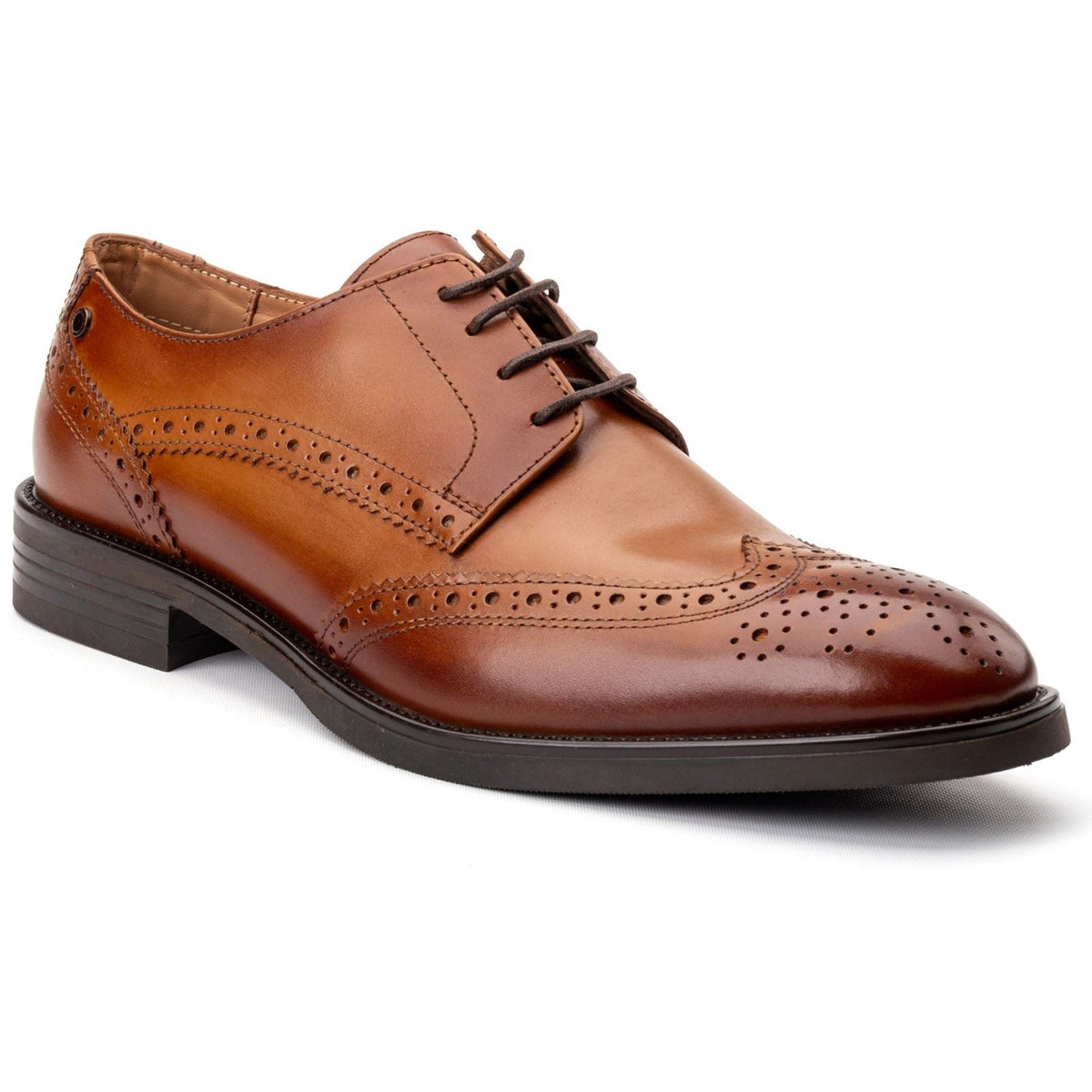 Base London Pocket Leather Men's Tan Brogues Shoes