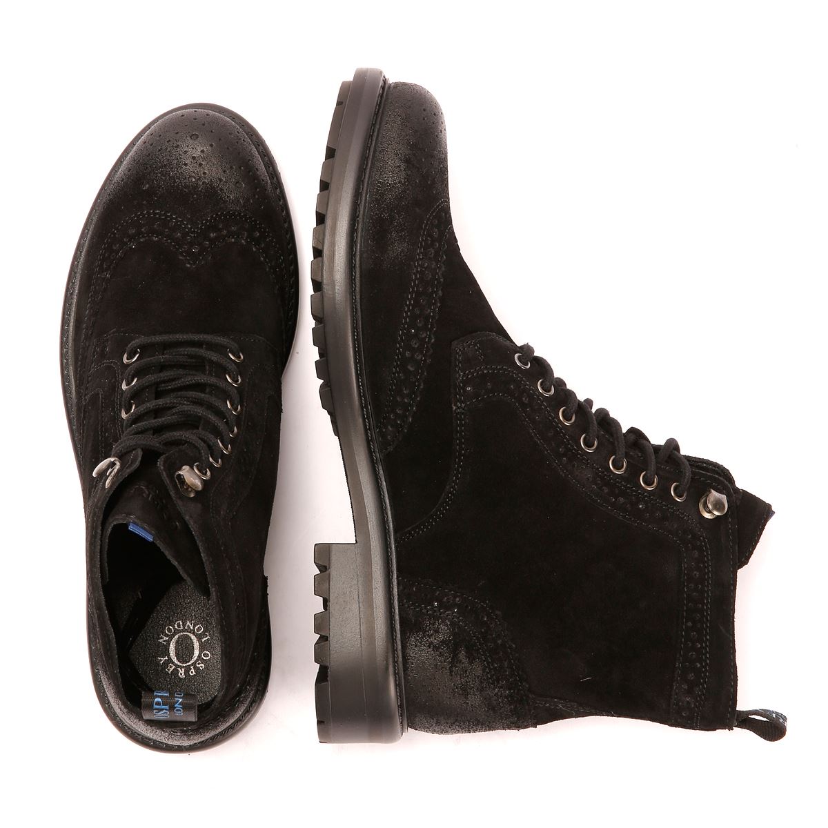 Osprey London The Professor Suede Men's Black Boots