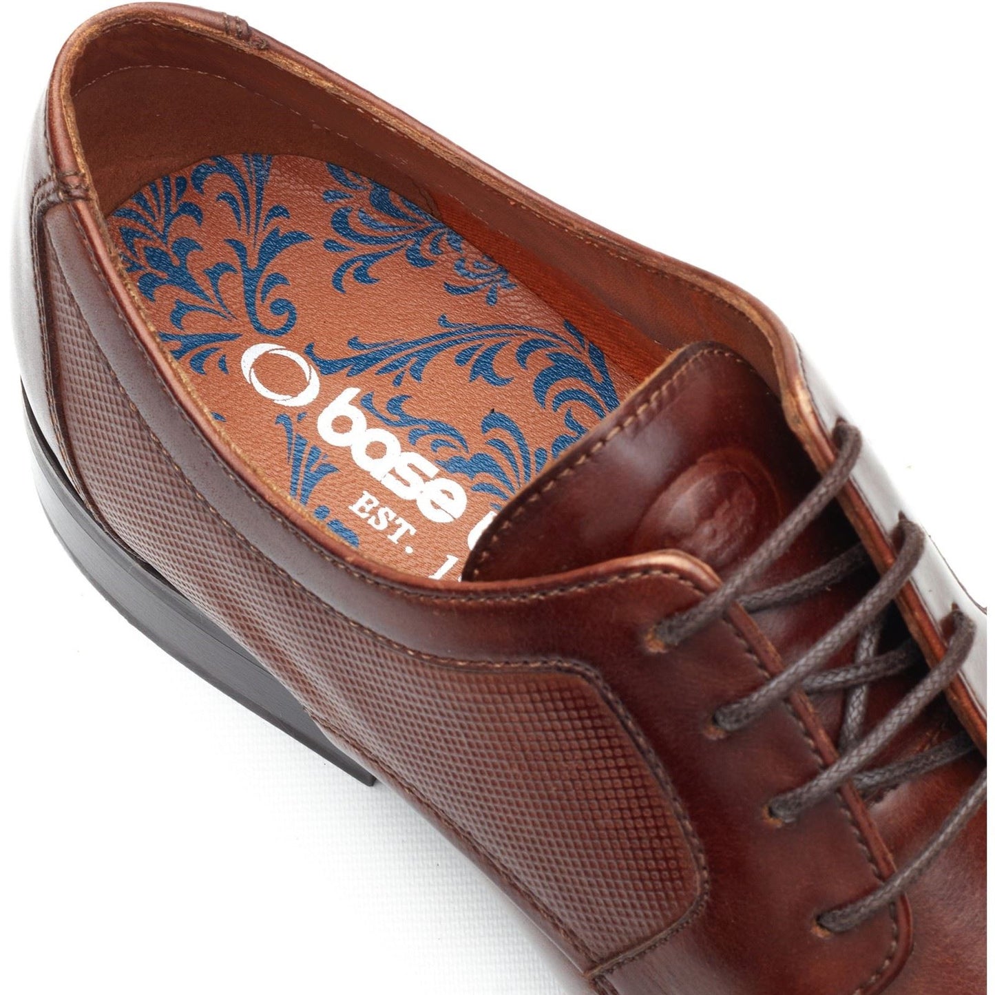 Base London Dome Lace Up Leather Men's Burnt Tan Lace-Up Shoes