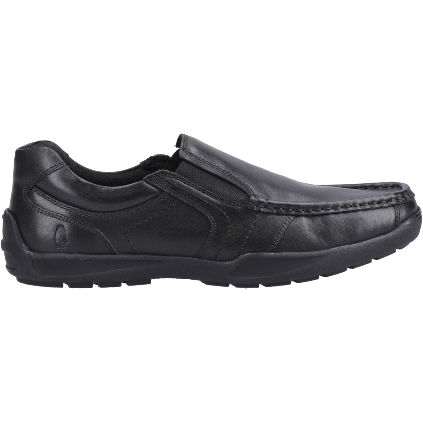 Hush Puppies Morgan Leather Youth Black Loafers