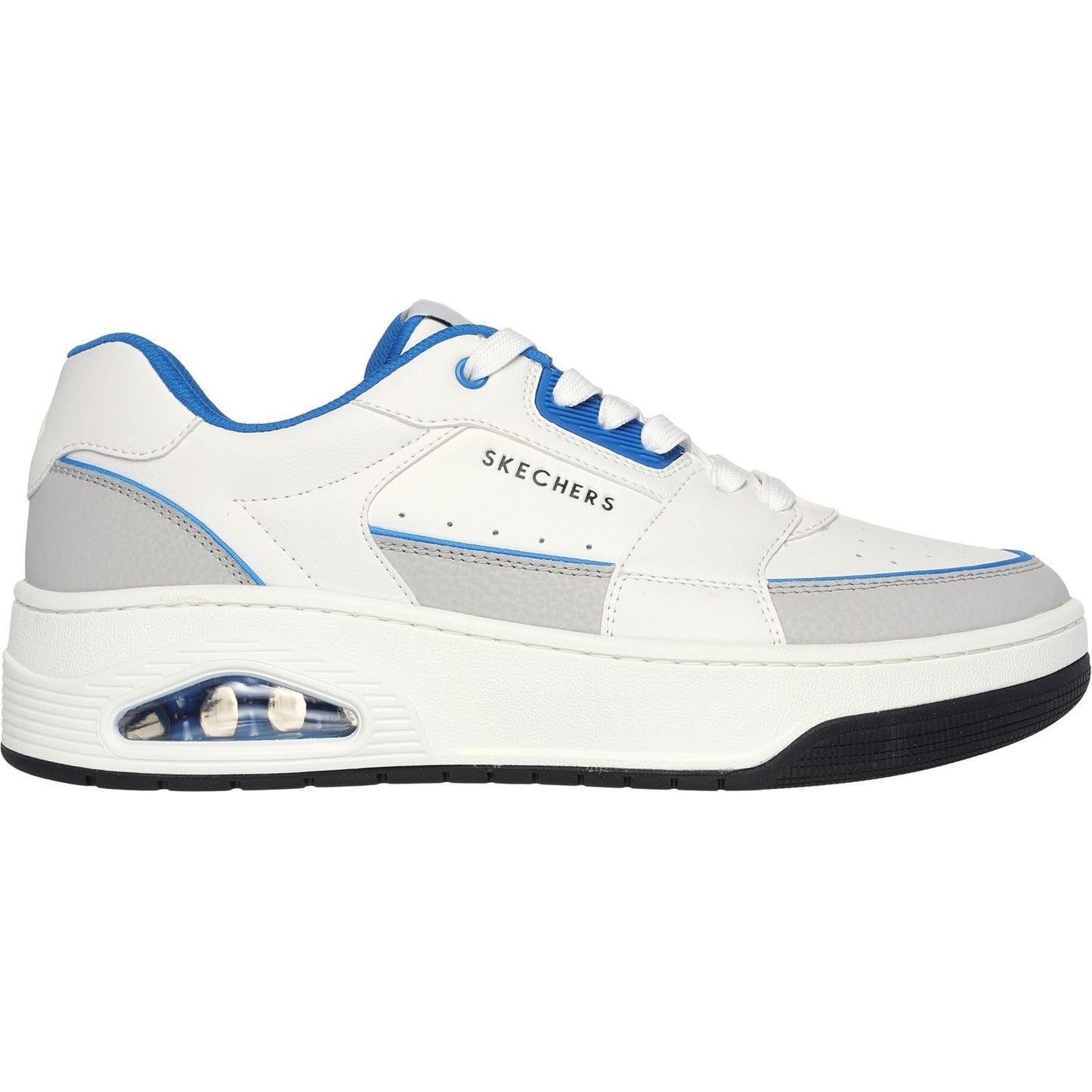 Skechers Men's Uno Court Low-Post Trainers in White/Blue