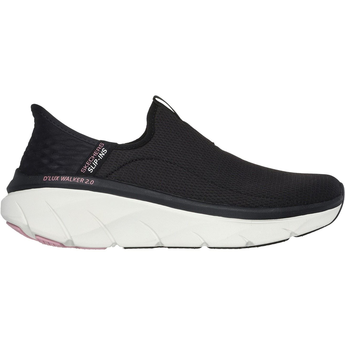 Skechers Women's D'Lux Walker 2.0 Shoes in Black/Pink