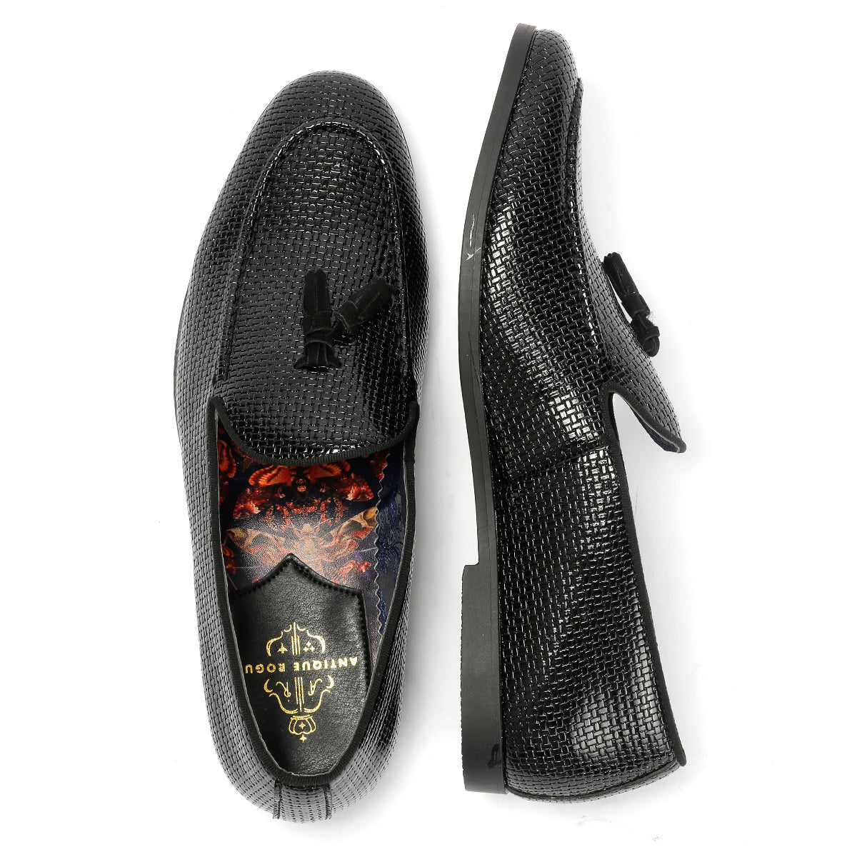 Antique Rogue Henry Patent PU Leather Men's Black Loafers