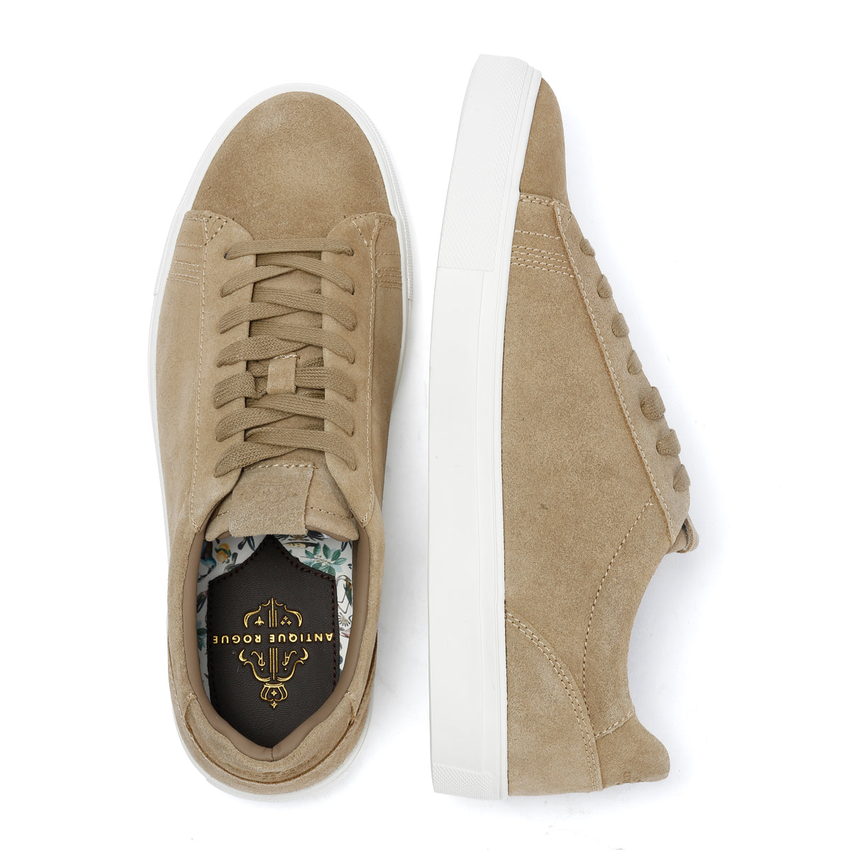 Antique Rogue Gibbs Suede Men's Stone Trainers