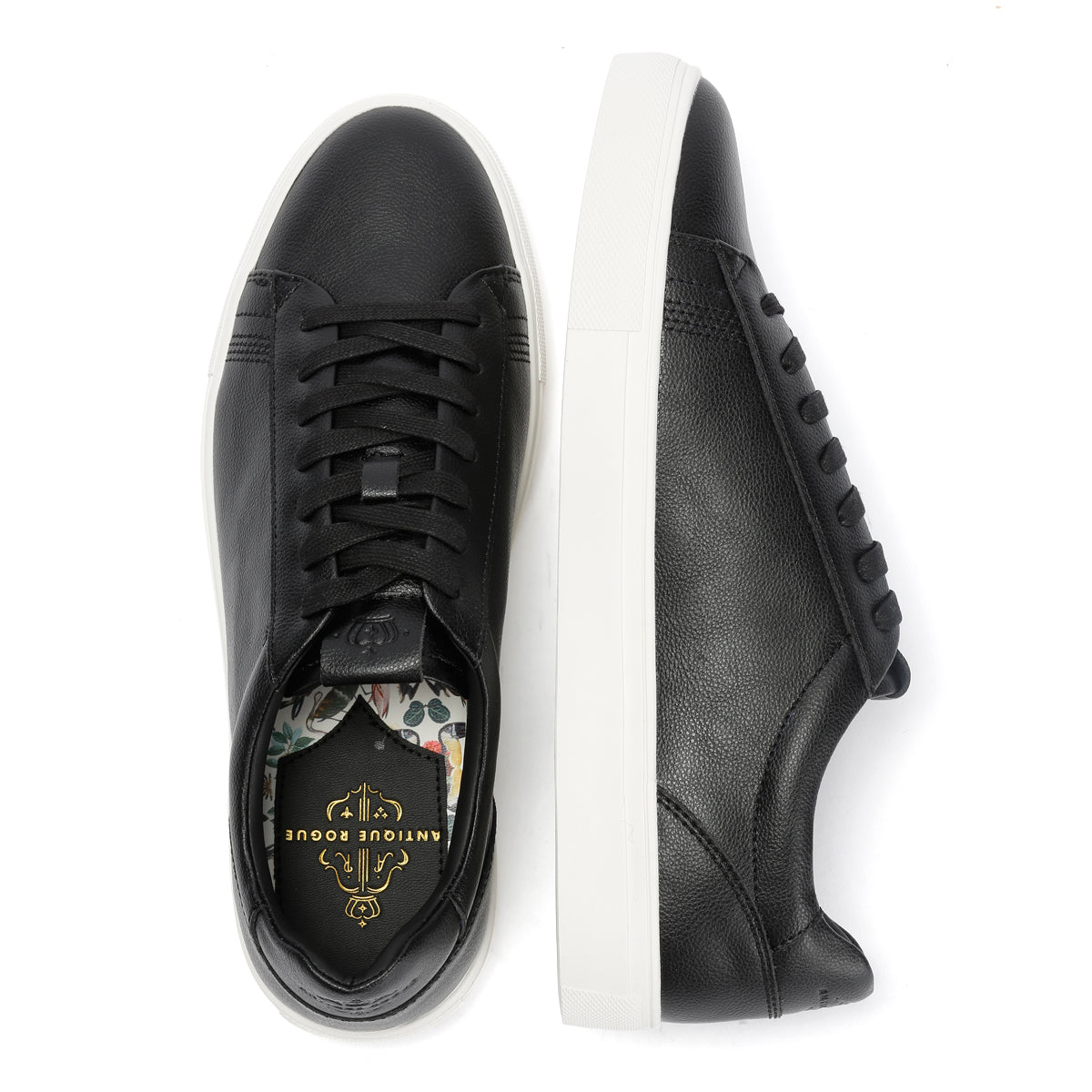 Antique Rogue Gibbs Leather Men's Black Trainers