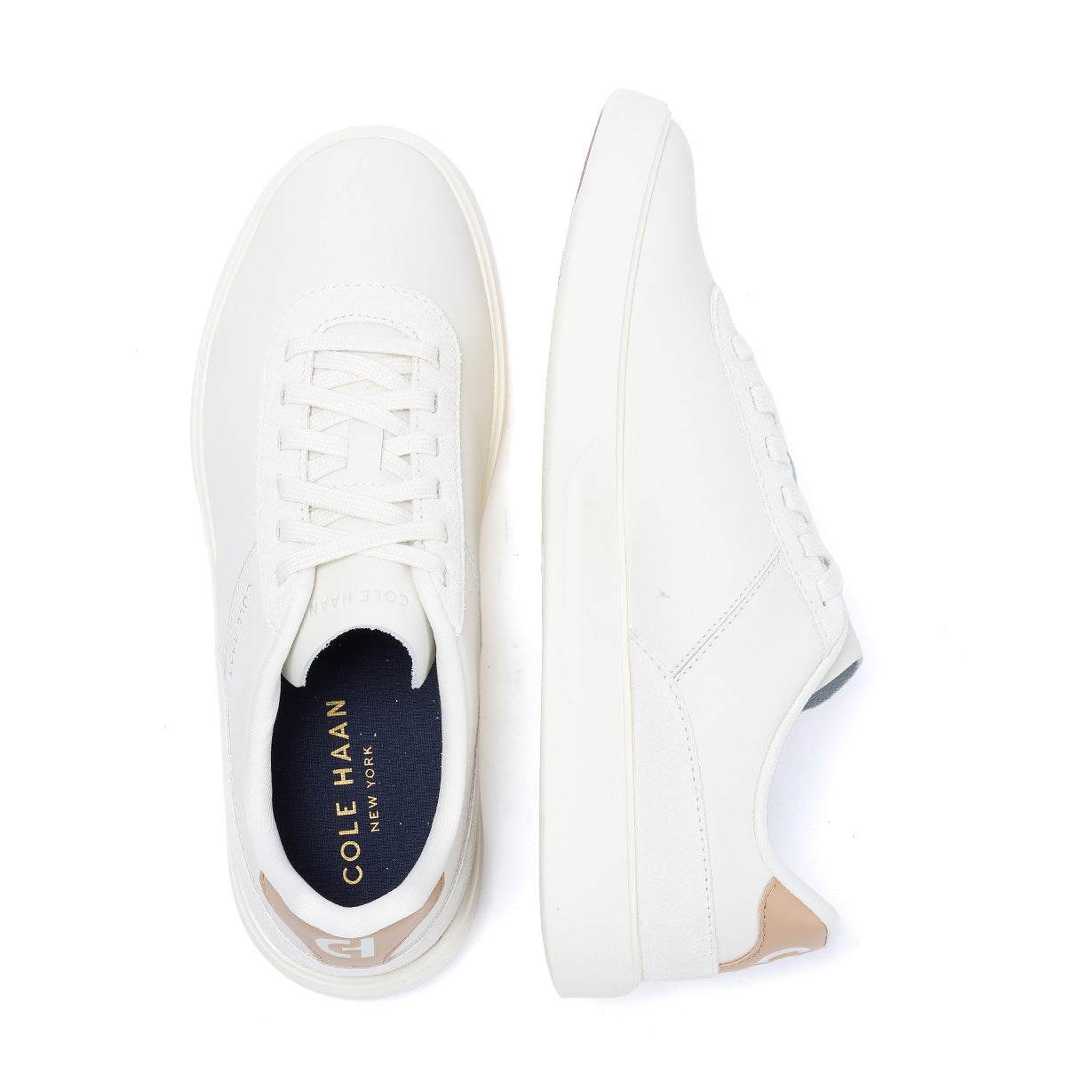 Cole Haan Grand Crosscourt Packaway Leather Men's Ivory Trainers