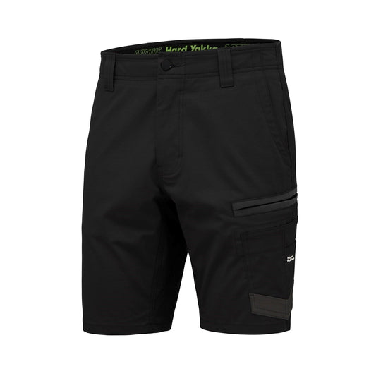Hard Yakka Men's Raptor Active Mid-Short in Black
