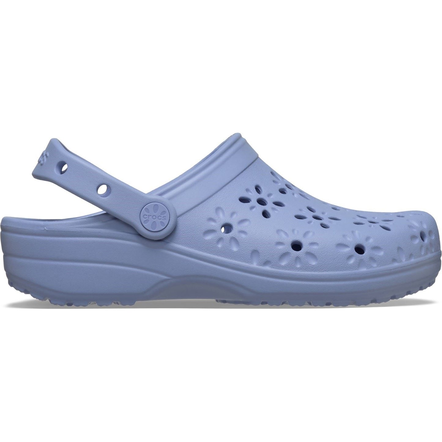 Crocs Classic Floral Cut Out Thermoplastic Women's Blue Haze Flip Flops