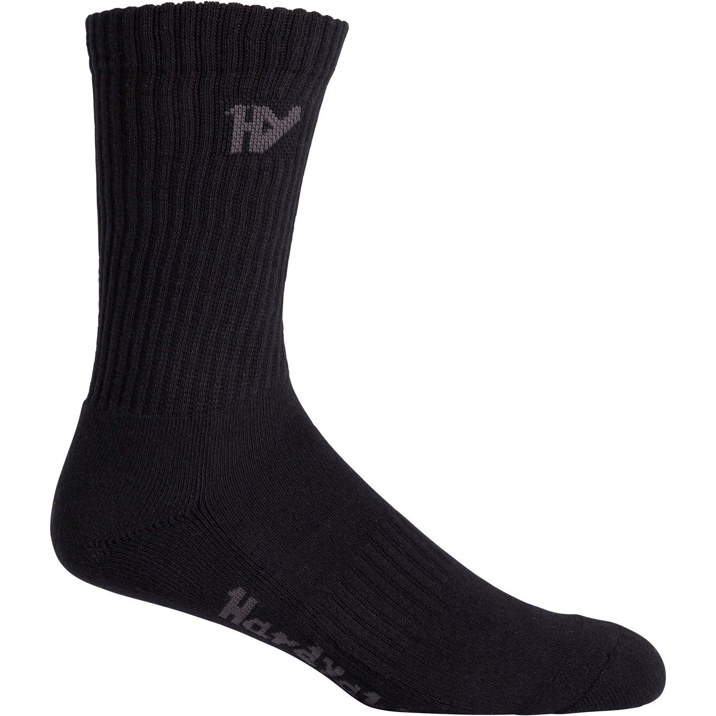 Hard Yakka Crew Cotton Unisex Adults's Black Work Socks