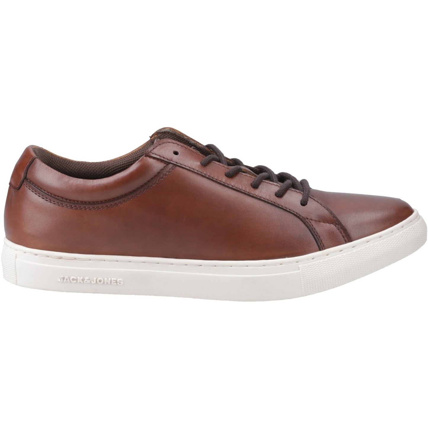 Jack & Jones Men's Galaxy Leather Trainer in Cognac