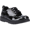 Hush Puppies Keeley Patent Leather Junior Black Lace-Up Shoes