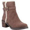 TOMS Hailey Buckle Leather Women's Oak Brown Heeled Ankle Boots