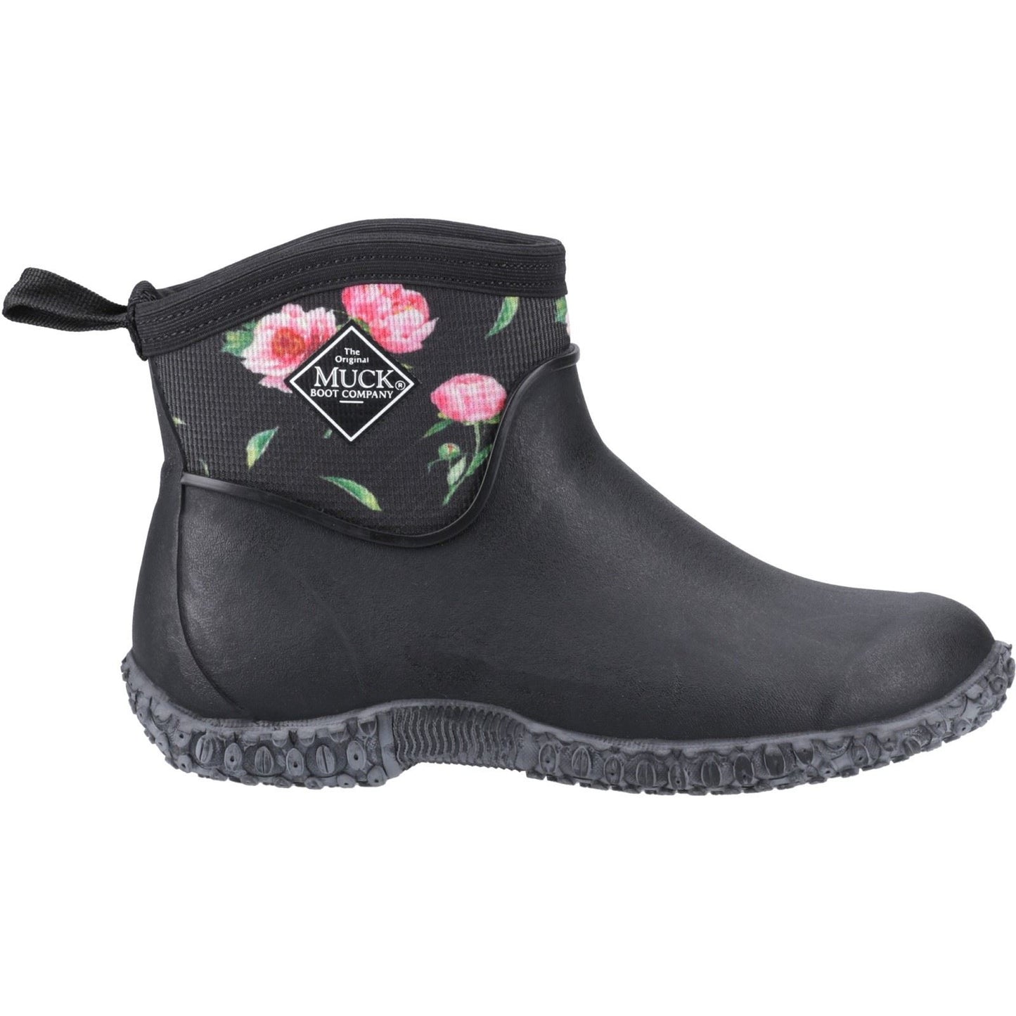 Muck Boots Women's Muckster II Ankle All Purpose Lightweight shoe in Black/Peony Roses