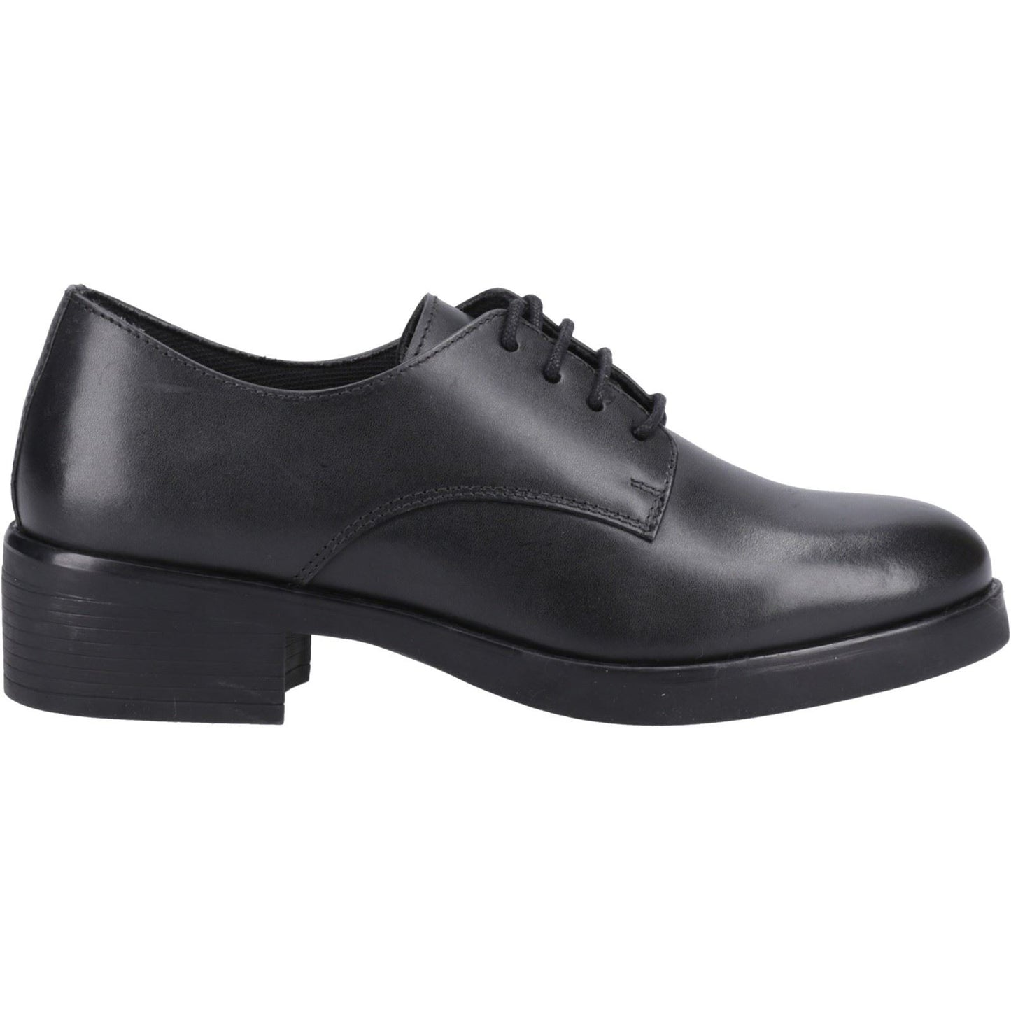 Hush Puppies Anastasia Leather Youth Black Lace-Up Shoes