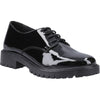 Hush Puppies Aubrey Leather Youth Black Derby Shoes