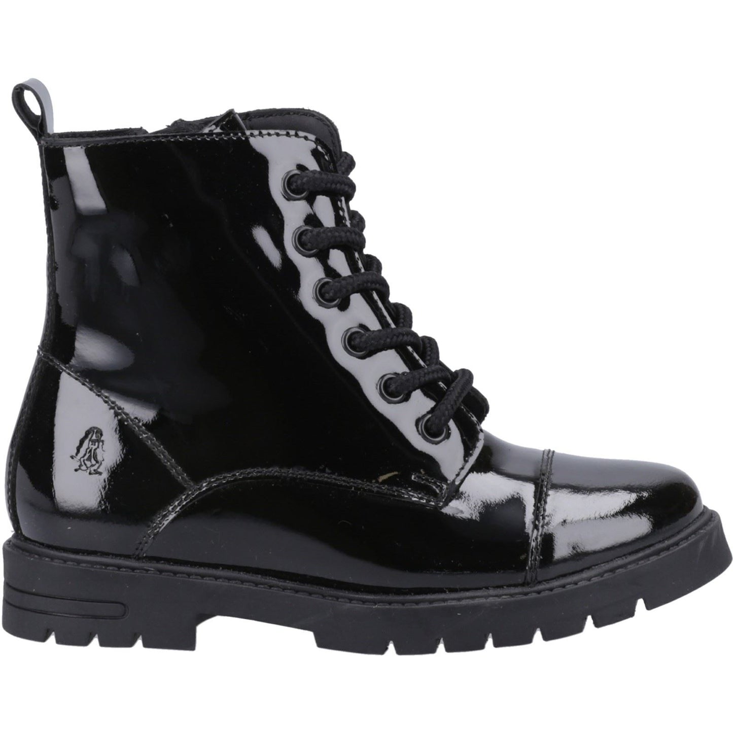 Hush Puppies Lauren Patent Leather Youth Black Boots