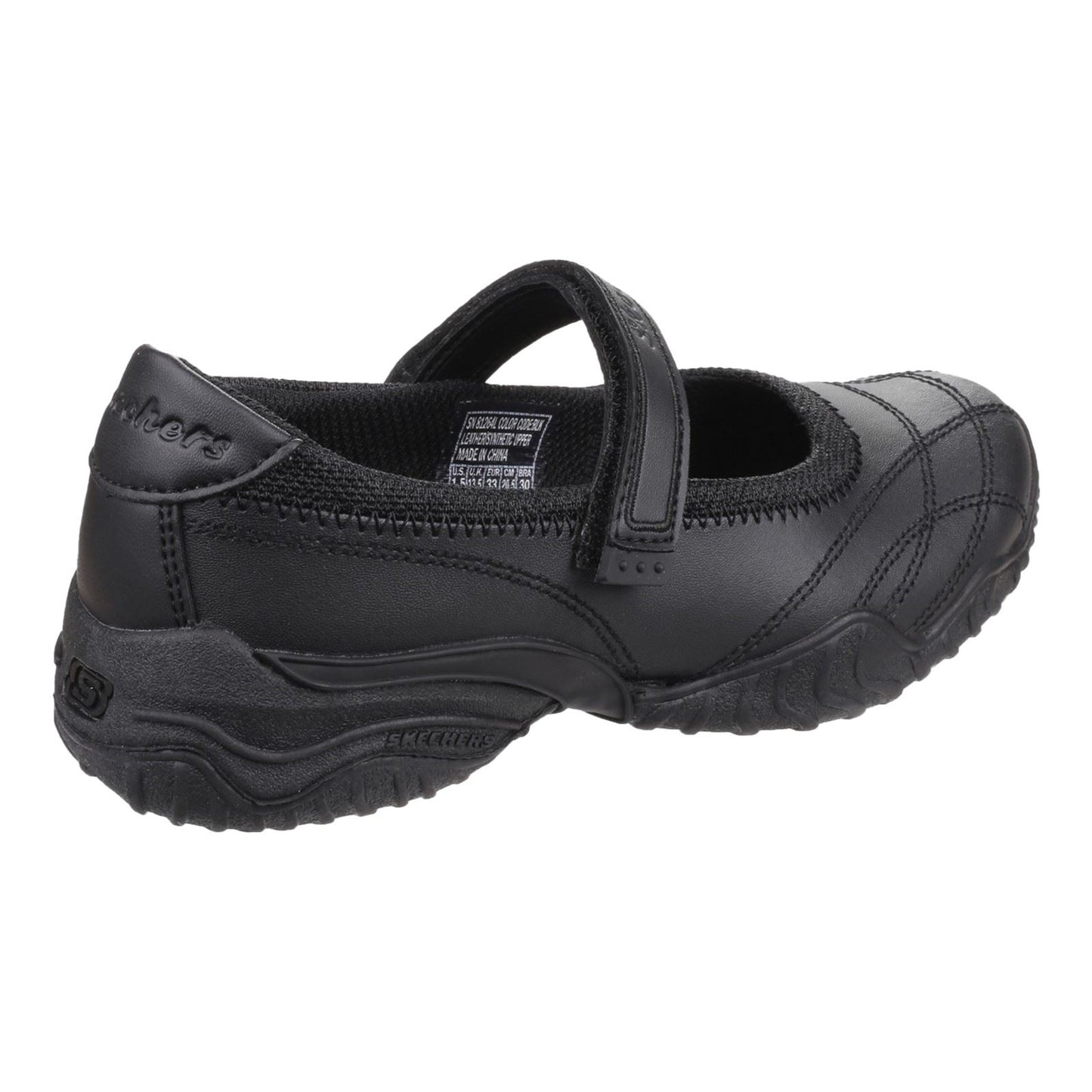 Skechers Velocity Pouty Leather Junior Black Shoes