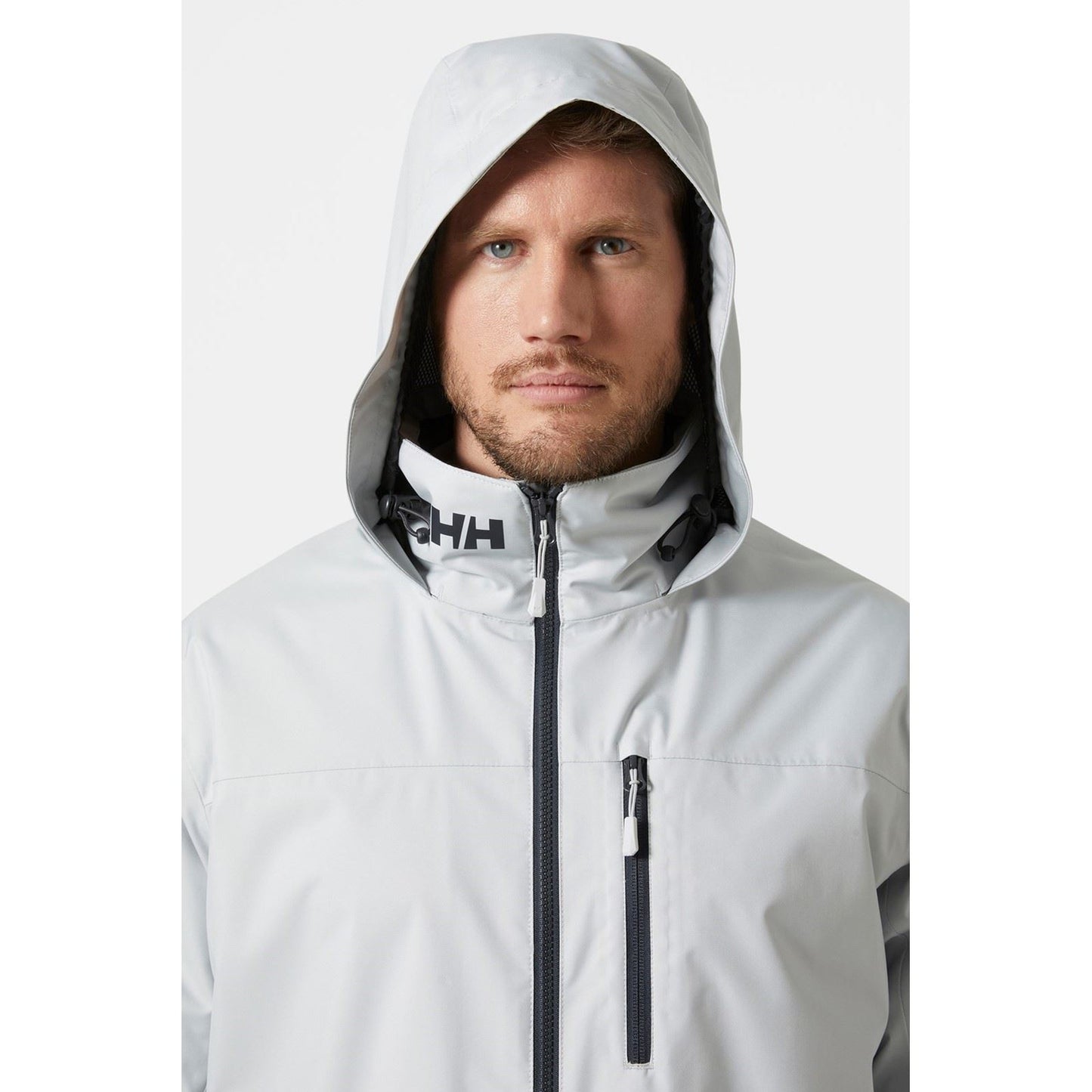 Helly Hansen Sport Men's Crew Hooded Midlayer Sailing Jacket 2.0 in Grey Fog