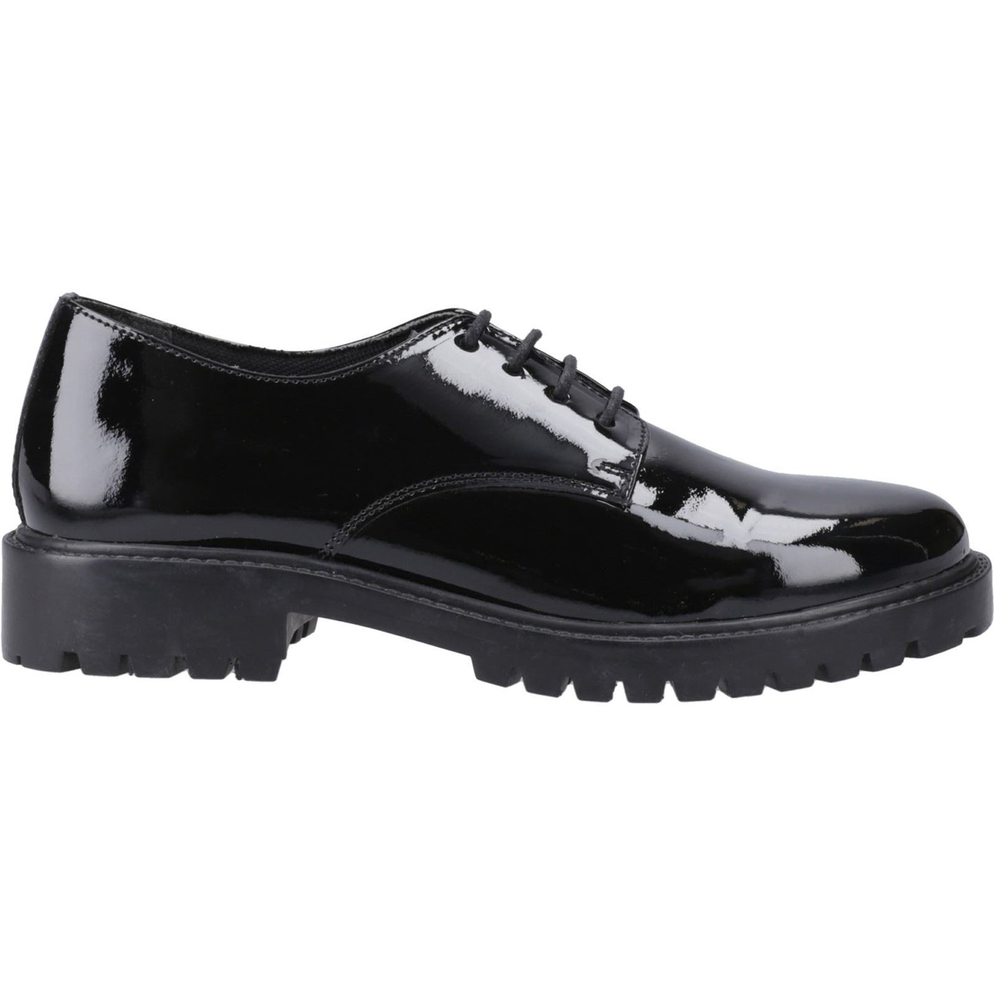 Hush Puppies Aubrey Leather Youth Black Derby Shoes