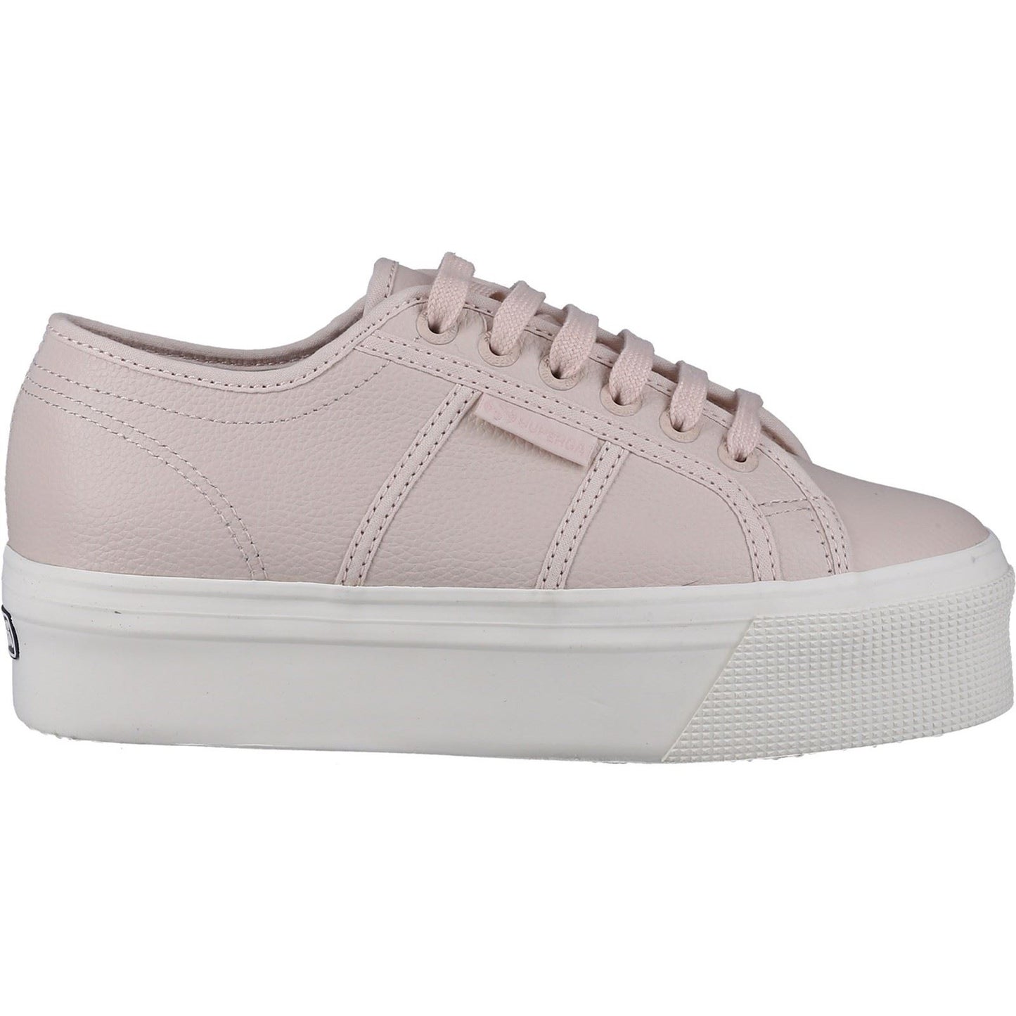 Superga Women's 2790 Tumbled Leather Trainer in Pink Almond