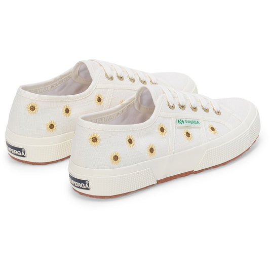Superga Embroidery Linen Sunflower Linen Women's White Trainers