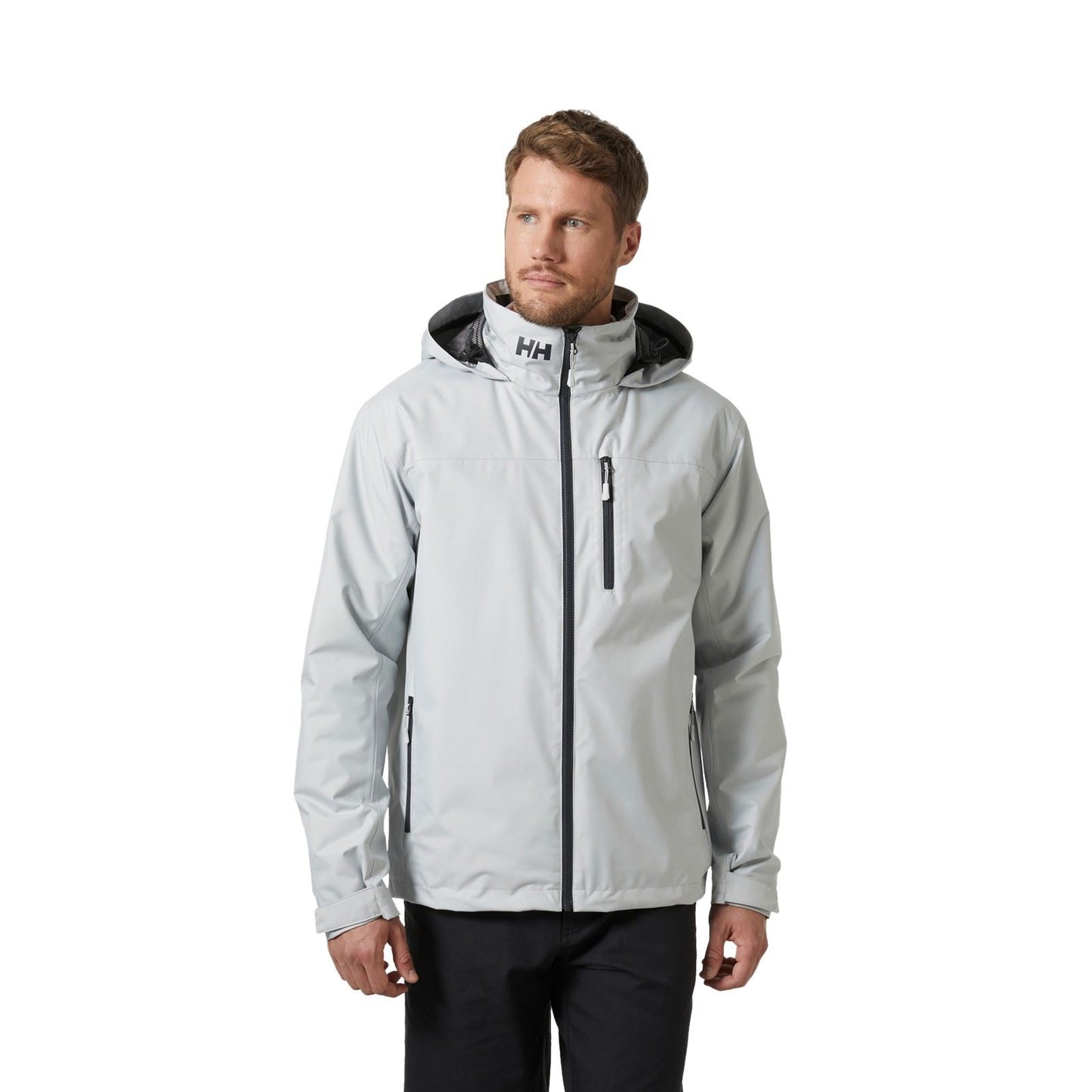 Helly Hansen Sport Men's Crew Hooded Midlayer Sailing Jacket 2.0 in Grey Fog