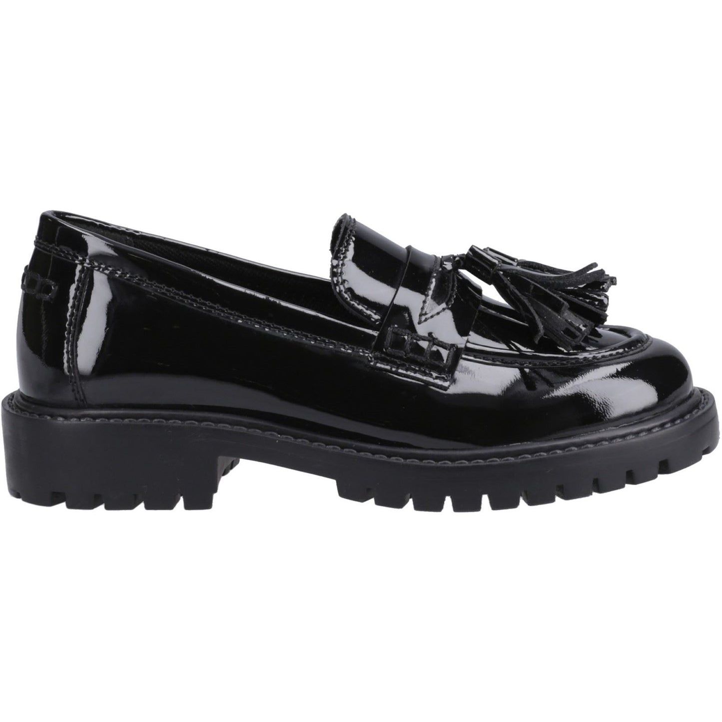 Hush Puppies Abigail Patent Leather Youth Black Loafers