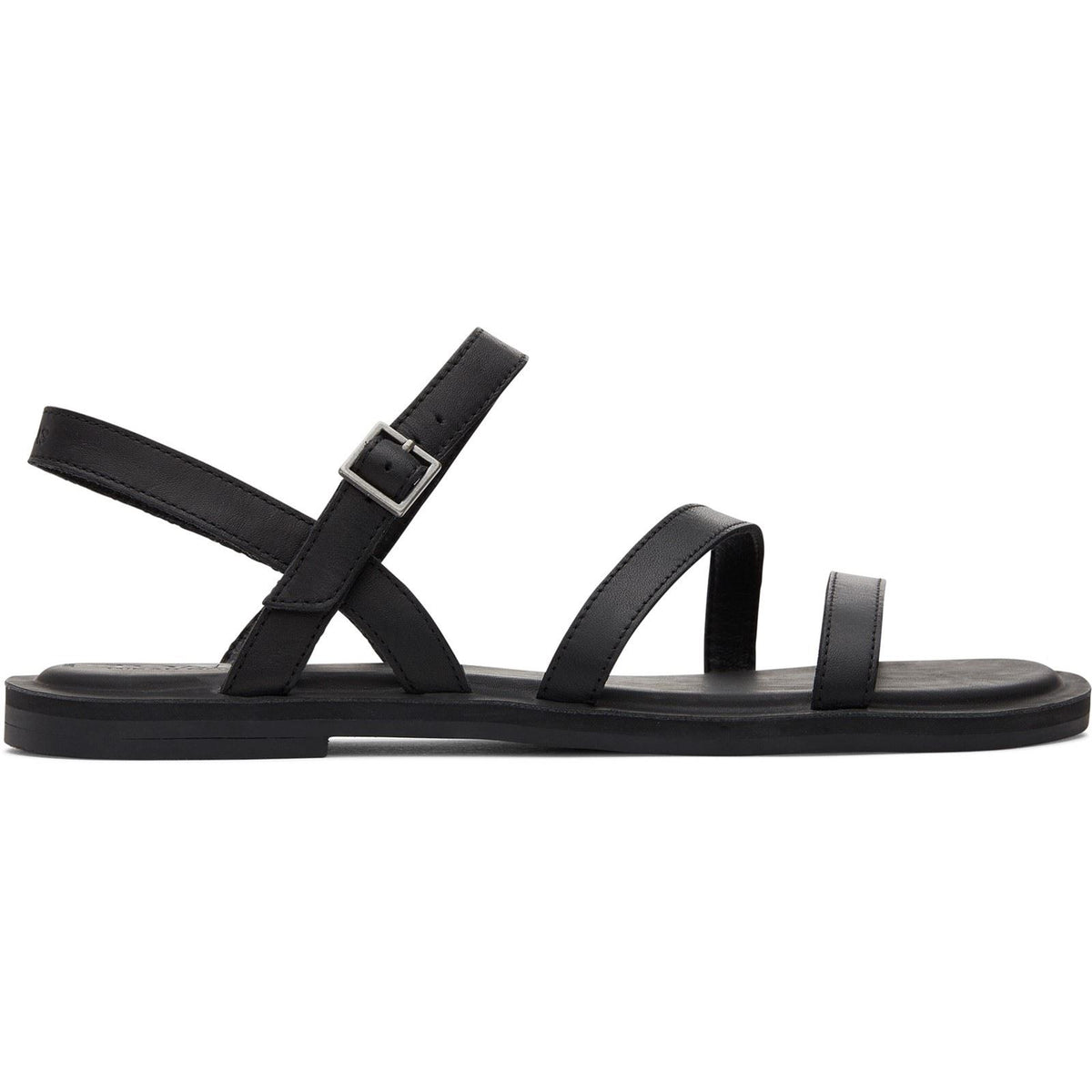 TOMS Kira Leather Men's Black Clogs