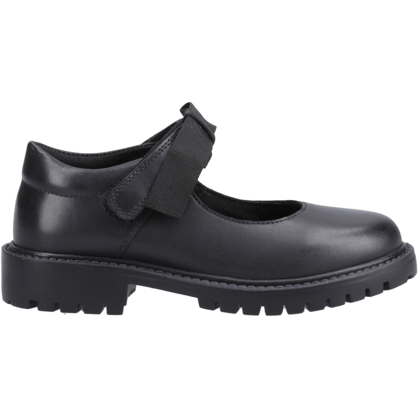 Hush Puppies Astrid Bow Leather Junior Black Shoes