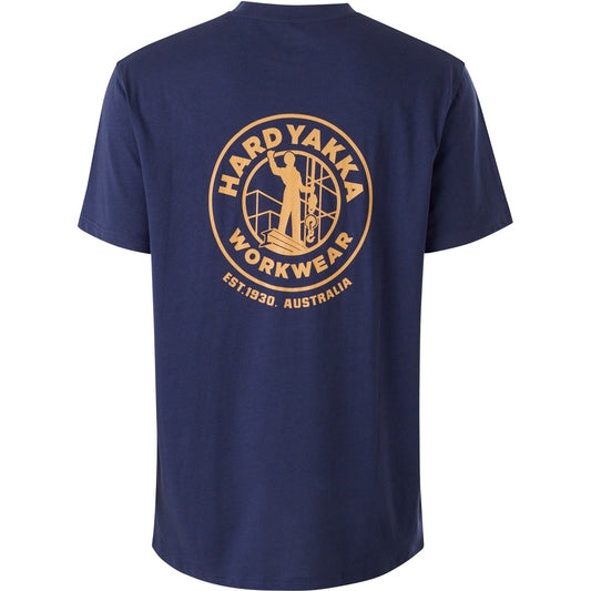 Hard Yakka Men's Heritage Icon Short Sleeve Tee in Navy