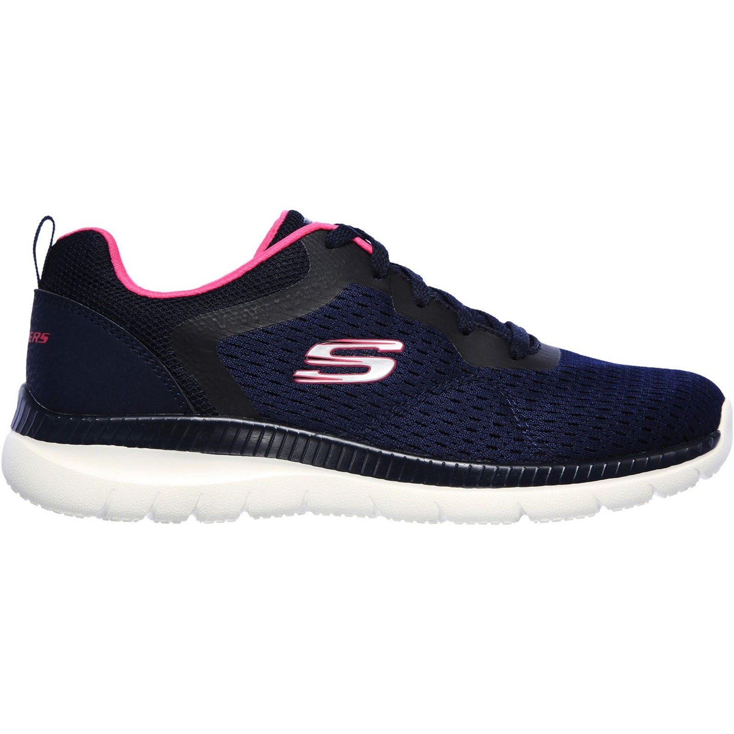 Skechers Women's Bountiful Quick Path Shoes in Navy/Hot Pink