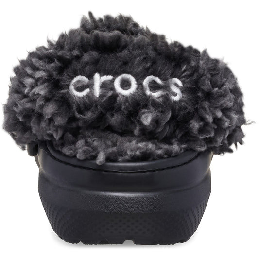 Crocs Classic Fleece Lined Textile Blend Unisex Kid's Black Slippers