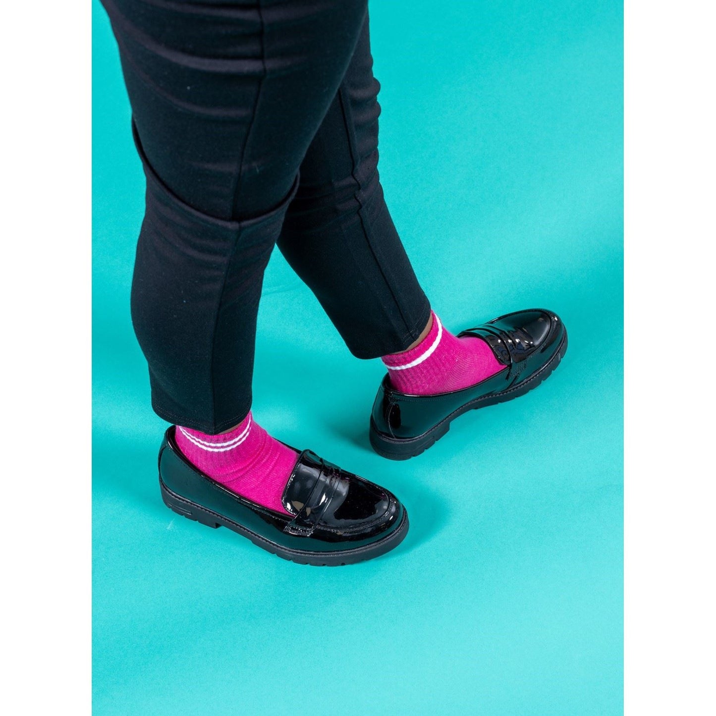 Hush Puppies Hazel Patent Leather Youth Black Loafers