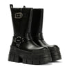 Buffalo Gospher Biker Mid Vegan Women's Black Boots