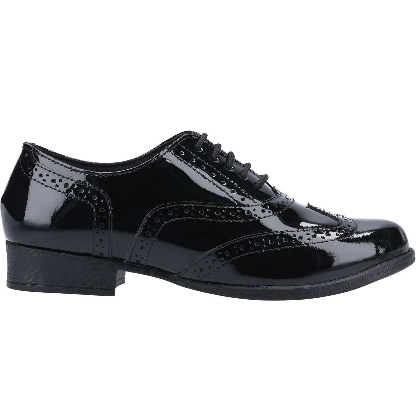 Hush Puppies Kada Patent Leather Black Brogues