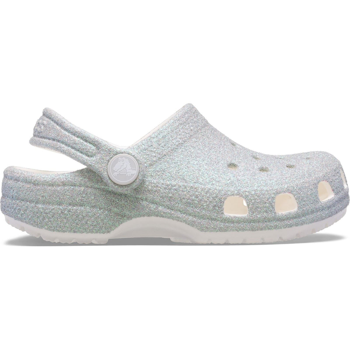 Crocs Classic Glitter Clog Thermoplastic Kids White Loafers