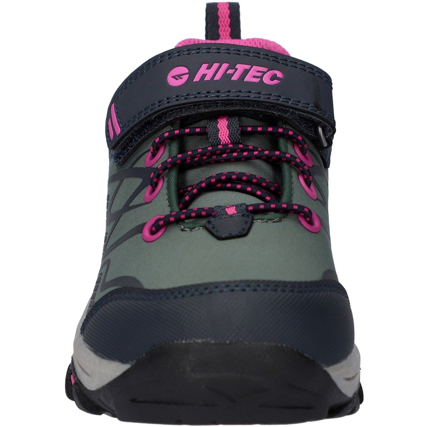 Hi-Tec Blackout Low Synthetic Soft Shell Junior Dark Forest/India Ink/Pink Trainers