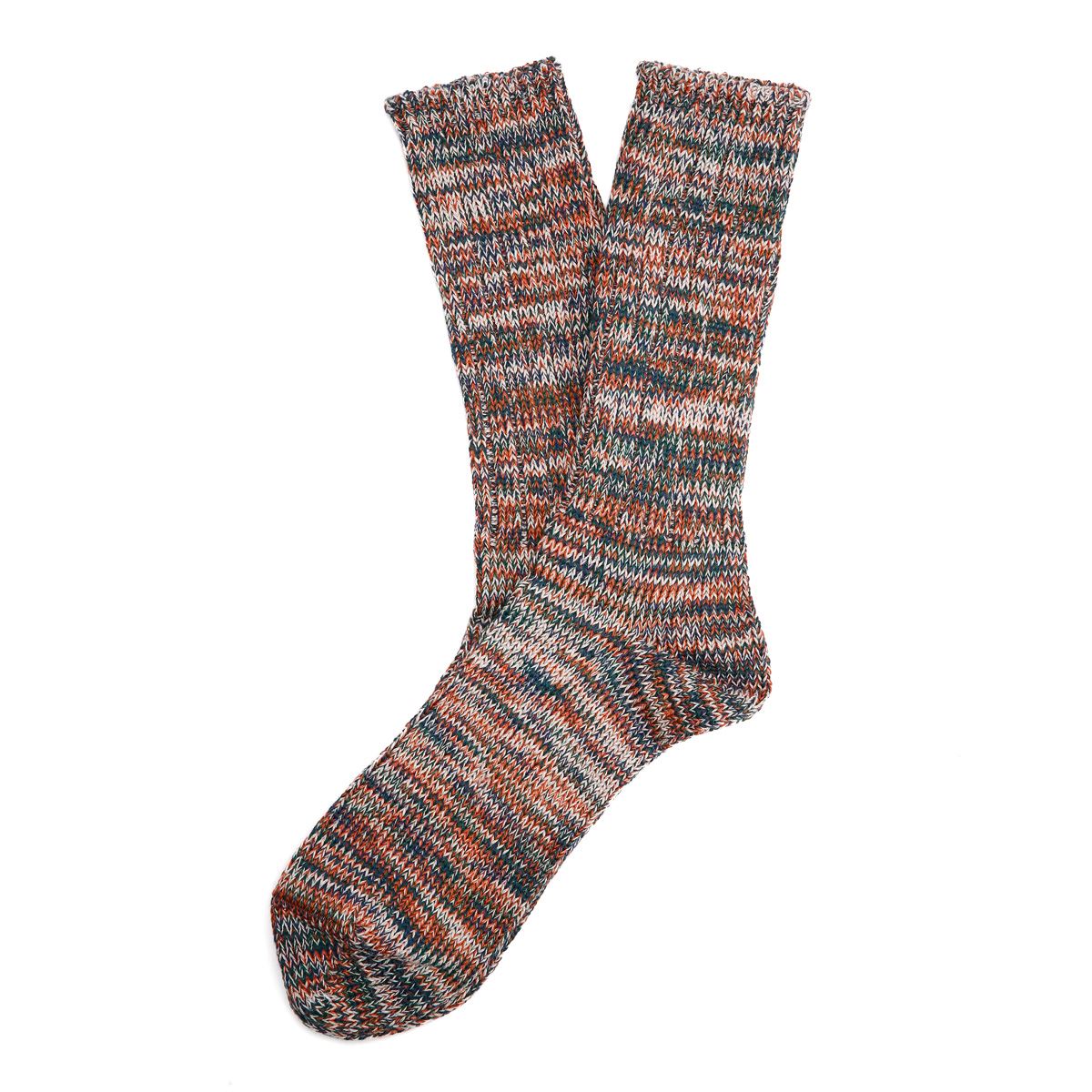 Anonymous Ism 5 Colour Mix Crew Cotton Men's Orange Calf High Socks