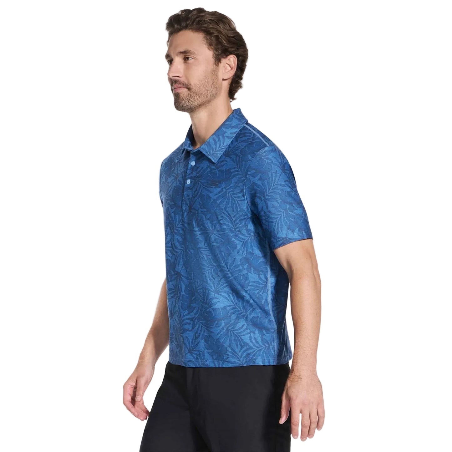Skechers GO DRI All Day Printed Polyester Men's White Polo Shirt