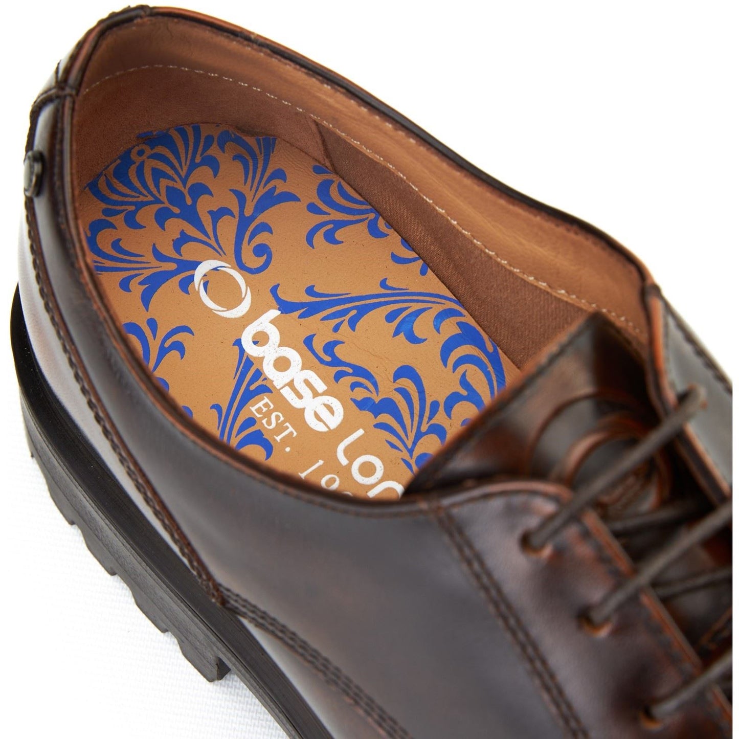 Base London Locke Leather Men's Brown Lace-Up Shoes
