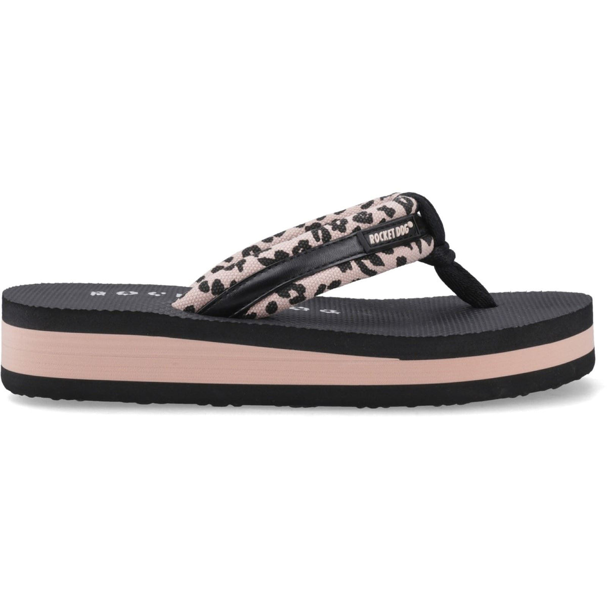 Rocket Dog Monica Leon Leopard Textile Women's Light Pink Sandals