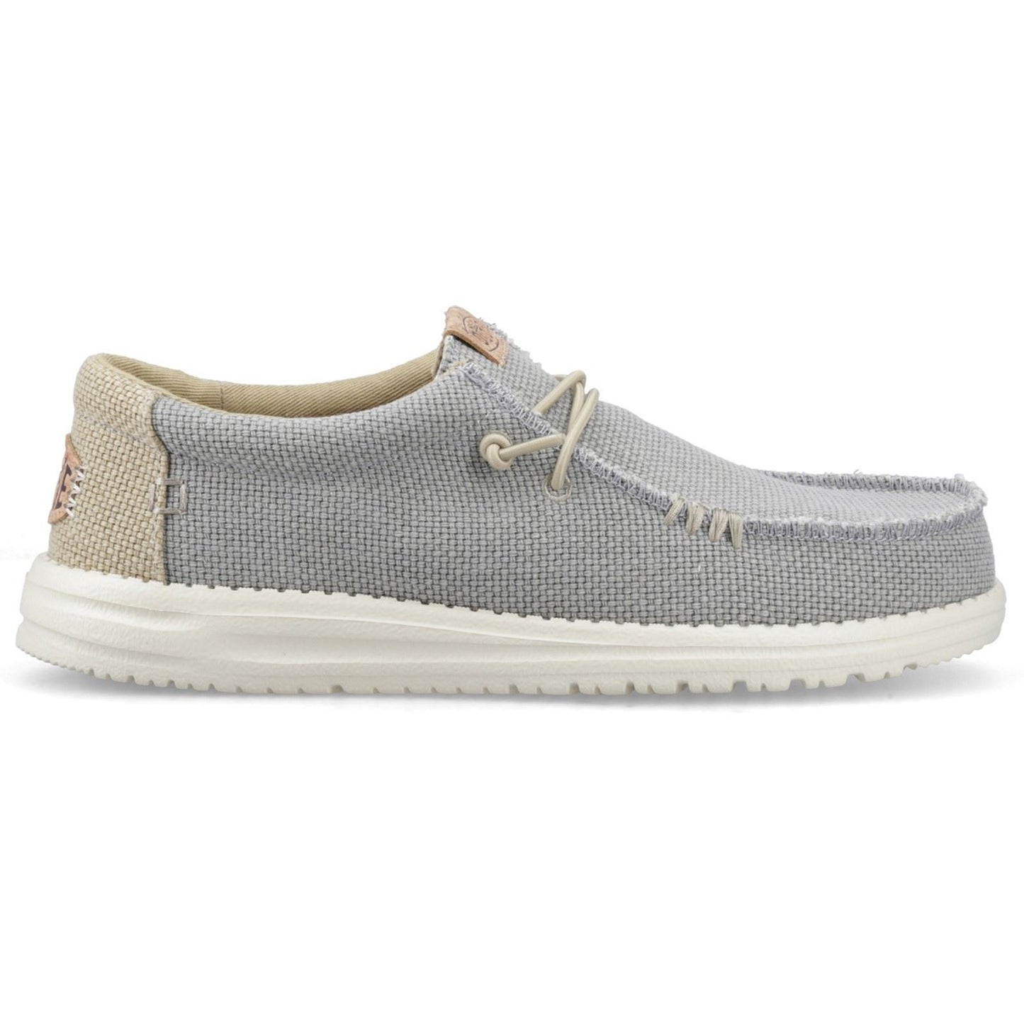 HEYDUDE Wally Braided Polyester Men's Flannel Grey/Olive Grey Moccasins Shoes