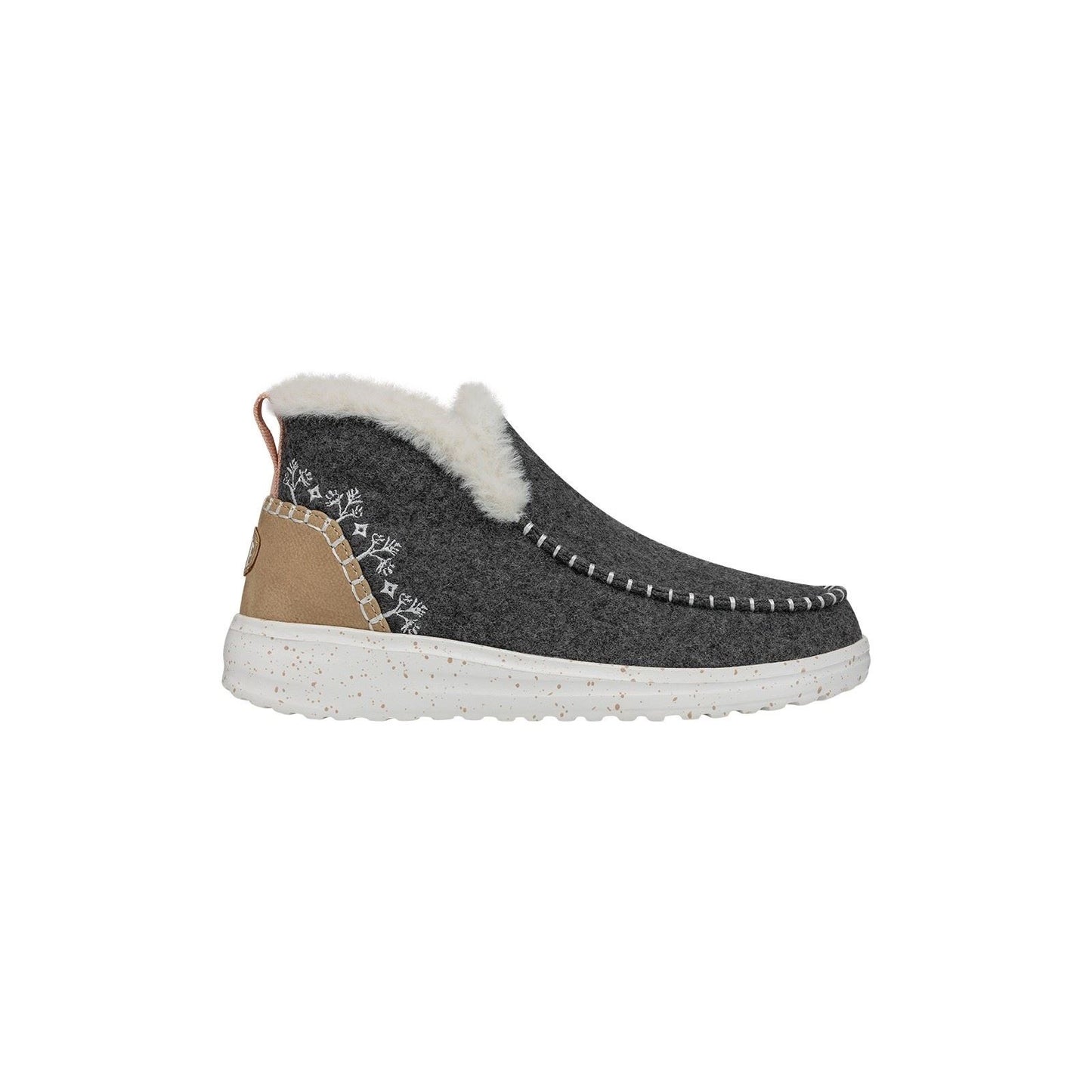 HEYDUDE Women's Denny Wool Faux Shearling Boots in Grey