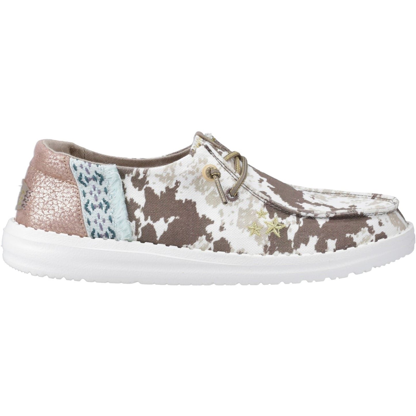 HEYDUDE Women's Wendy Disco Cow Shoes in Tan