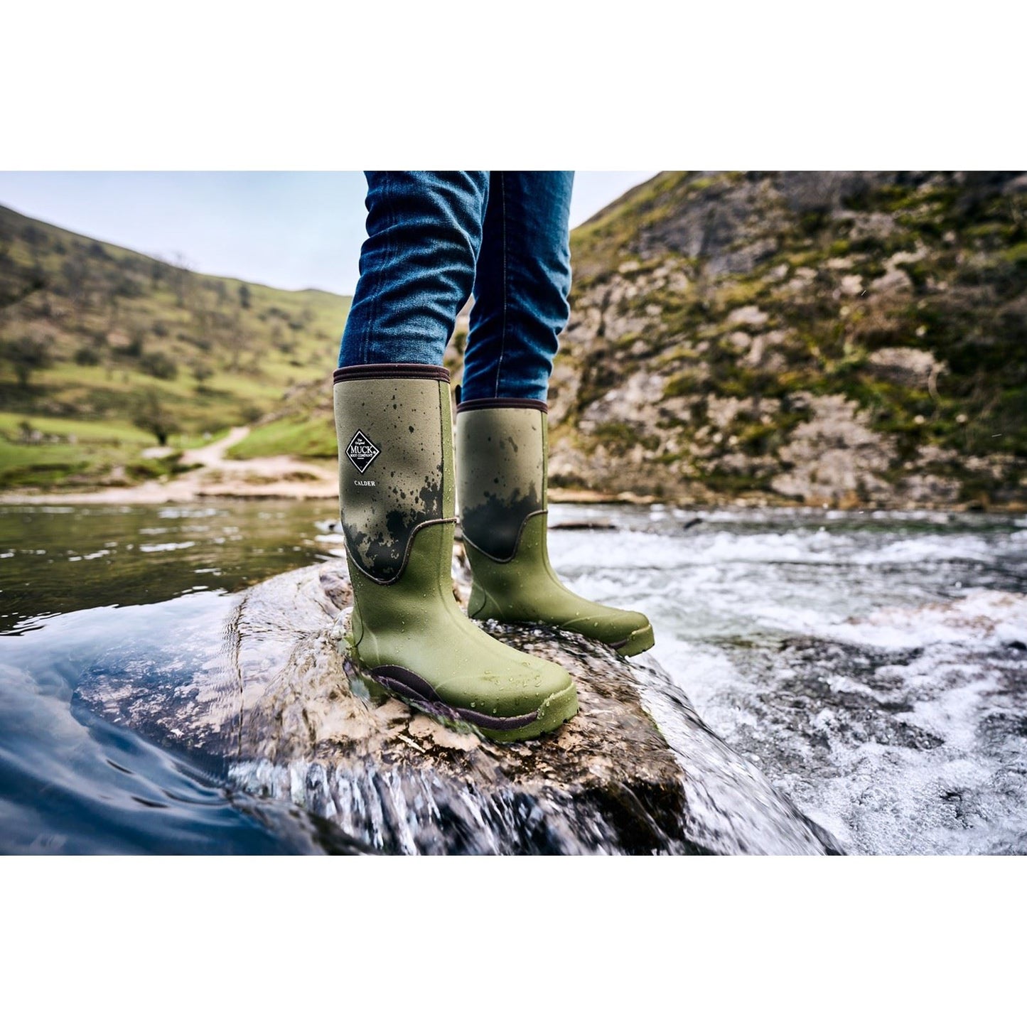 Muck Boots Men's Calder Wellingtons in Olive