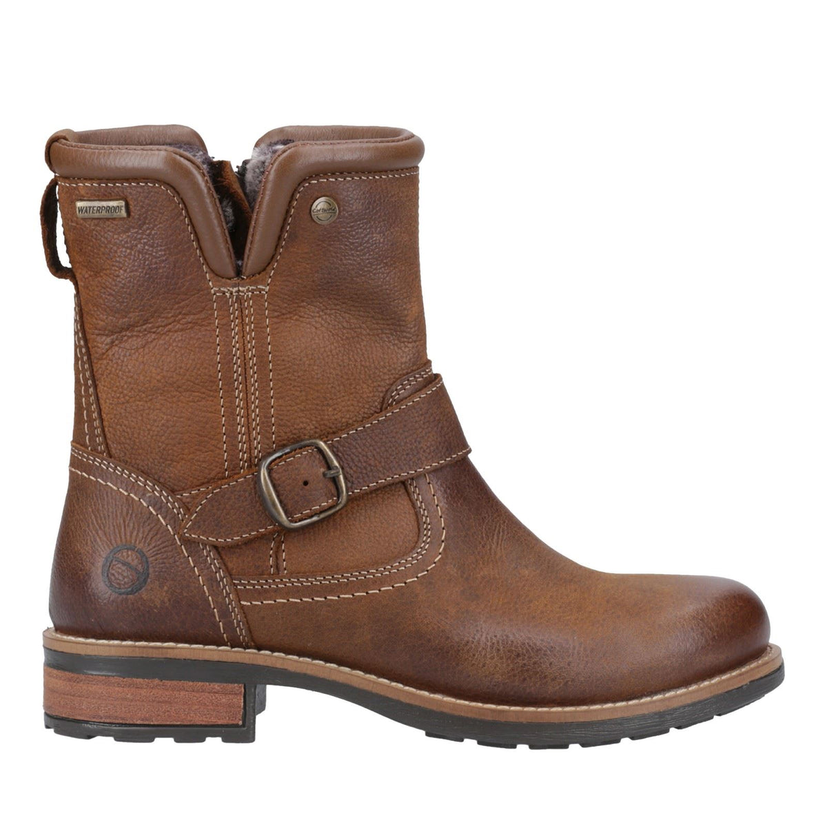 Cotswold Kinsham Leather Women's Tan Winter Mid Calf Boots
