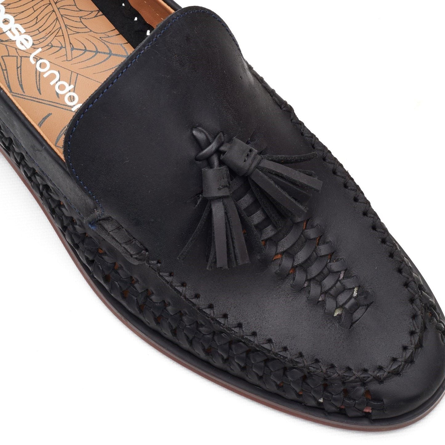 Base London Bracken Loafer Leather Men's Navy Loafers
