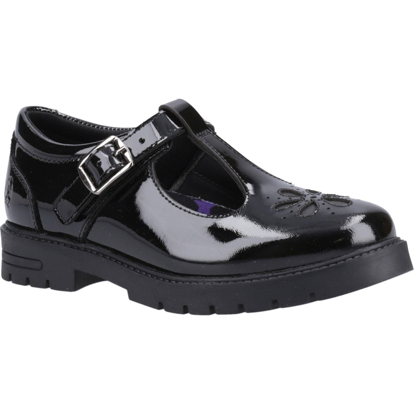 Hush Puppies Fiona Patent Leather Junior Black Shoes